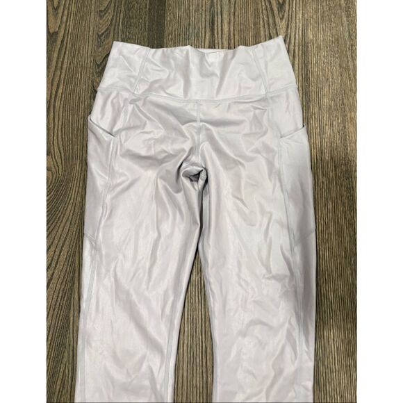 Fabletics Womens High Rise Athletic Leggings Yoga Workout Pull-On Silver Size M - Picture 3 of 9